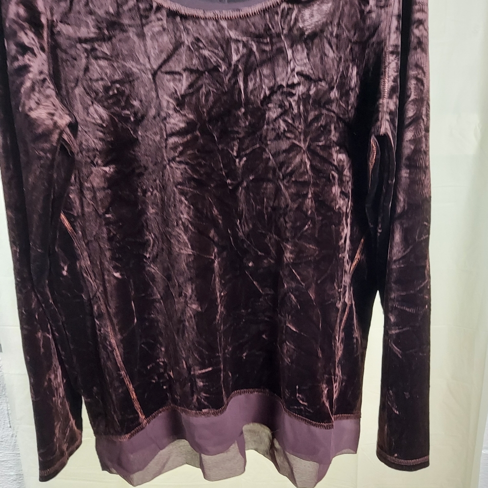 GC Crushed Velvet Hi Low Vera Wang Large Tunic - Picture 2 of 10